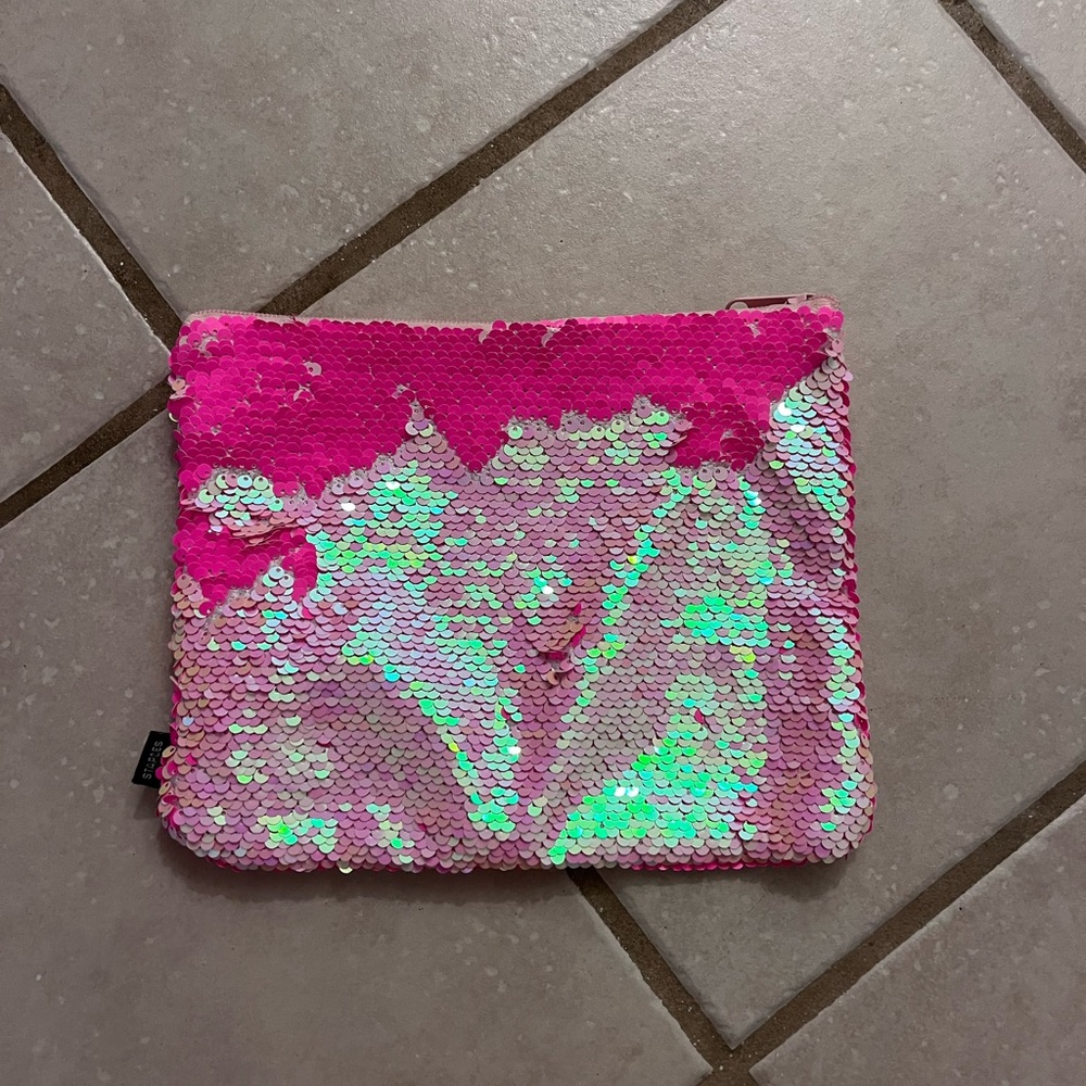 Sequin Pink Cosmetic Pouch